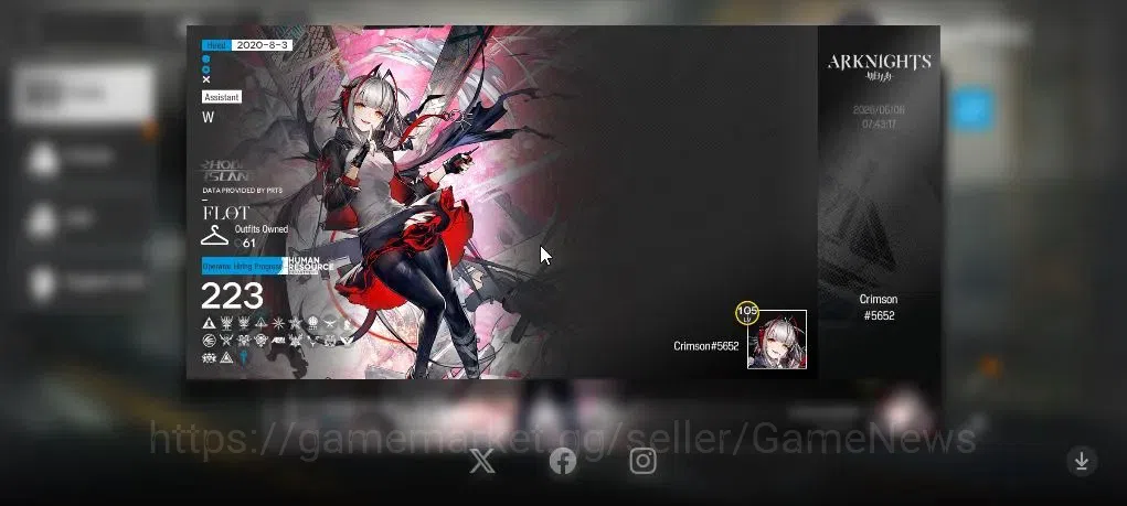 Arknights Accounts Lv 105|223 OP+61 Skin|97 Originium|9 Limited|Wis'A image 2