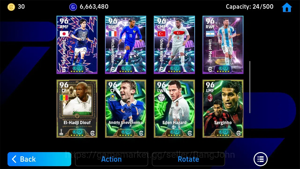eFootball Accounts Mobile|PW 3178|Epic Cannavaro,Saviola,Drogba,Gerra image 2