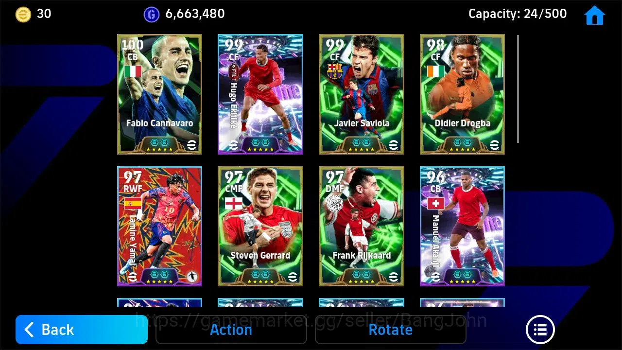 eFootball Accounts Mobile|PW 3178|Epic Cannavaro,Saviola,Drogba,Gerra image 3