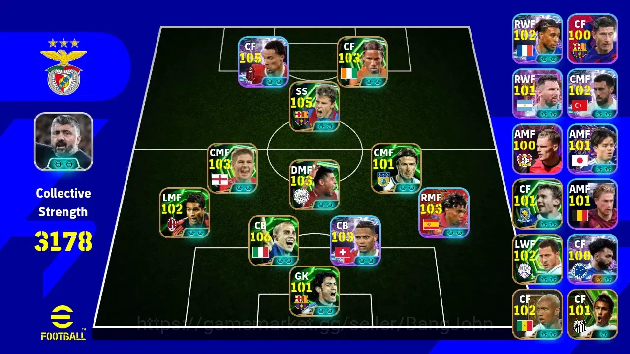 eFootball Accounts Mobile|PW 3178|Epic Cannavaro,Saviola,Drogba,Gerra image 6