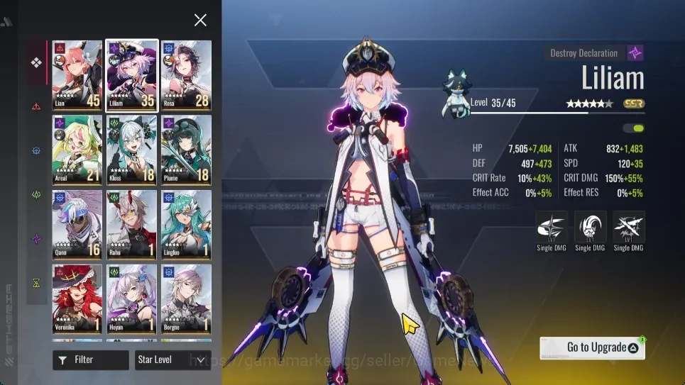 Etheria: Restart Accounts Mid‑Tier Global S25|Lv 23|14 SSR|Liliam,Kloss,Ariel,Plume,Lingluo,Qano,Rosa,Rahu,Sylvia,Etc|1 Apex 1
