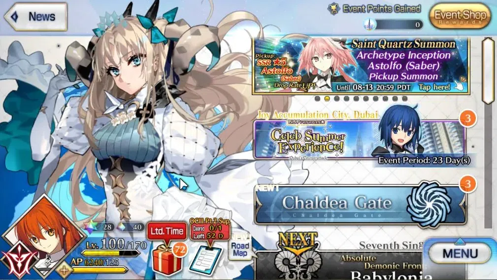 Fate-Grand Order Accounts NA Lv 100 | 5 SSR Servant (S Ereshkigal,A Douman,Ptolemaios,Anastasia,Xiang Yu)| 79 Golden 1