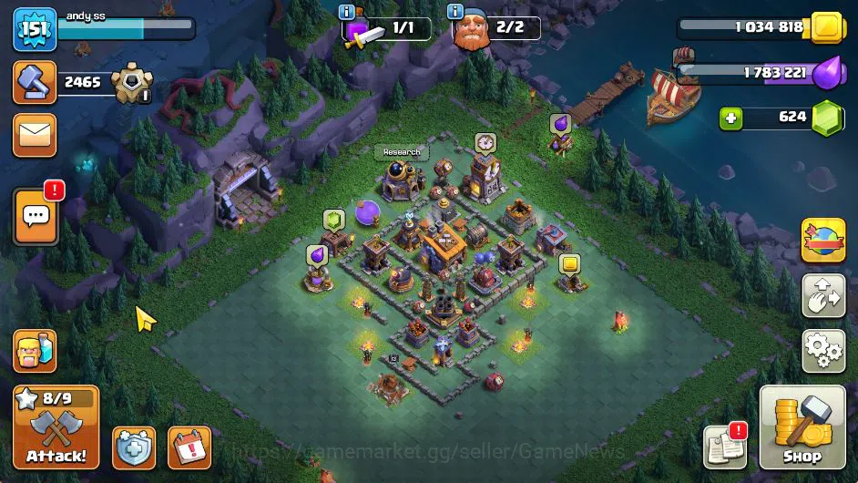 Clash of Clans Accounts TH 16-BH 8|LV 151|TROPHY 3974|HH 7|BK 54,AQ 51,GW  image 3