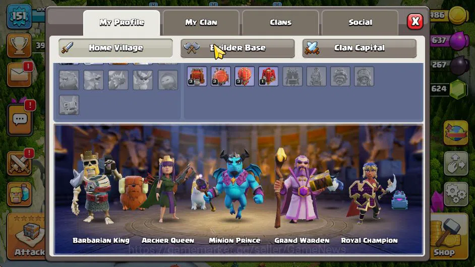 Clash of Clans Accounts TH 16-BH 8|LV 151|TROPHY 3974|HH 7|BK 54,AQ 51,GW  image 9