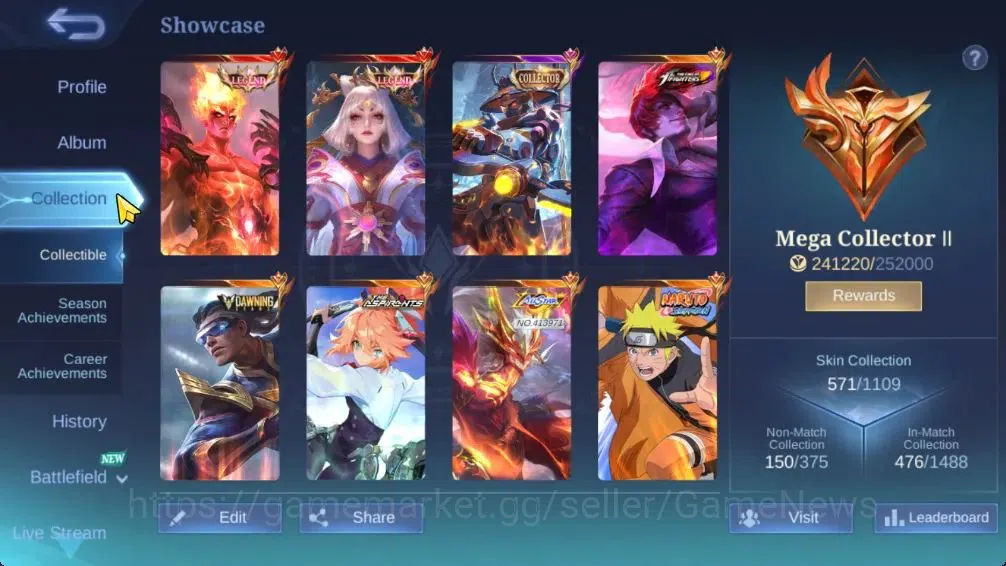 Mobile Legends: Bang Bang Accounts Hero 131|Skin 571|Legend(Valir,Lunox),Naruto Lukas image 4