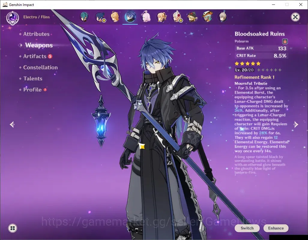 Genshin Impact Accounts Asia|AR 52|2 Limited + 2 (*5 Weapon) |Flins + Sign image 4