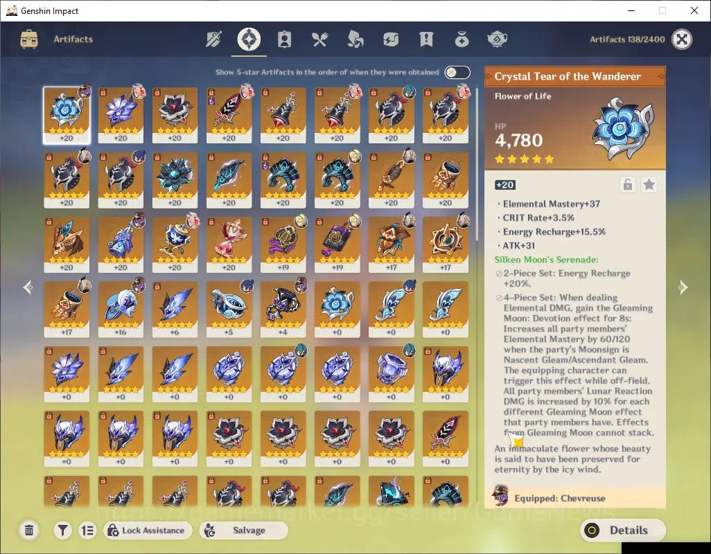 Genshin Impact Accounts Asia|AR 52|2 Limited + 2 (*5 Weapon) |Flins + Sign image 6