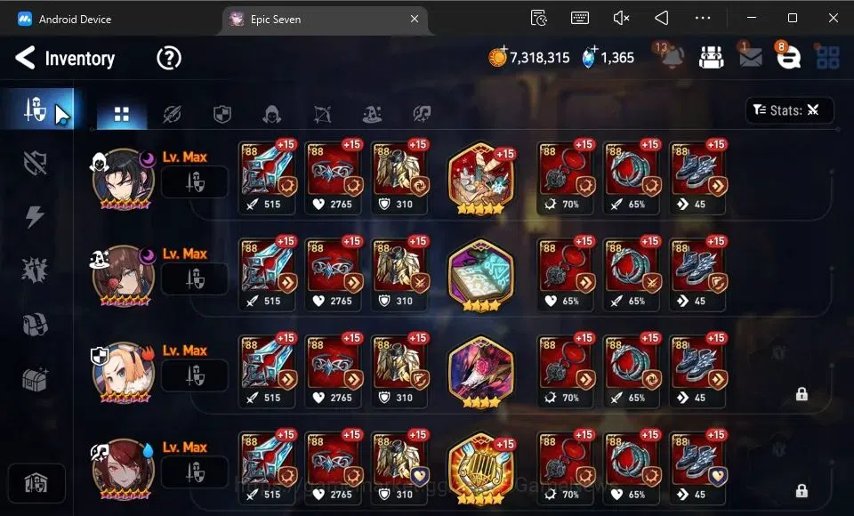 Epic Seven Accounts GLOBAL Verif|New Era|3 ML(A Yufine,TM Luluca,R Roa image 9