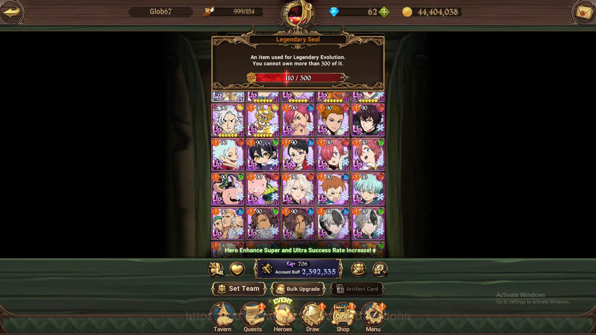 The Seven Deadly Sins: Grand Cross Accounts Others GLOBAL|2.3M CC|LS 110|LR Brunhild|6UR 3