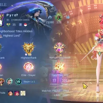 Mobile Legends: Bang Bang Accounts Collector Hero 77|Skin 101|High Glory 68|P Ace Fanny,SpongeB