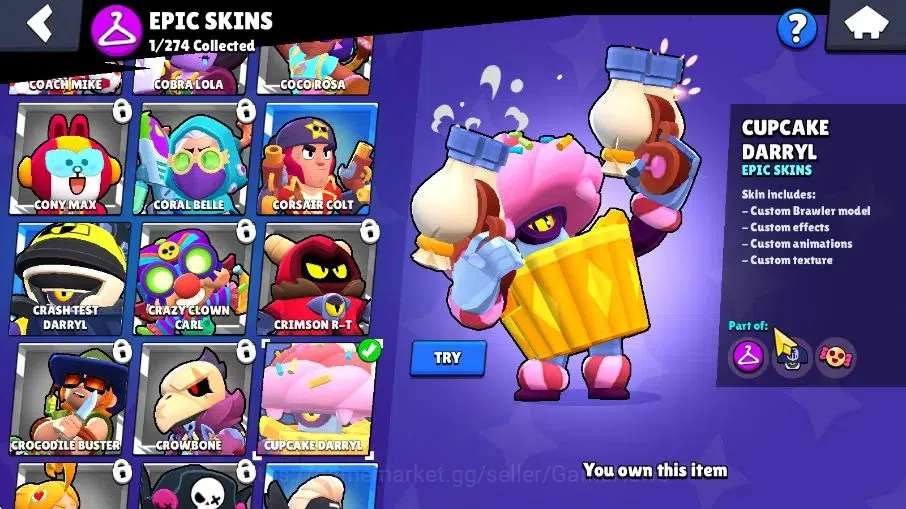 Brawl Stars Accounts 749 Trophy|14 Brawlers 2 Max Brawlers [Edgar,Najia image 9