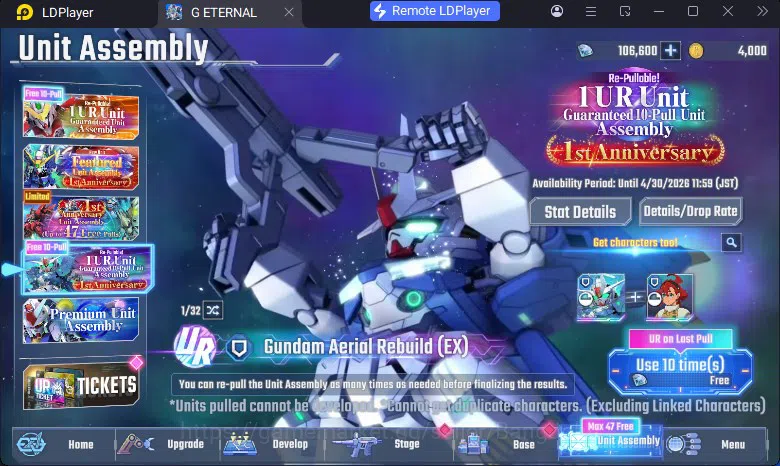 SD Gundam G Generation ETERNAL Accounts Global Rank 1 | FreshStory | 106+K Diamond, Selector Banner On, 8Gundam SSR+ 1Supp 6