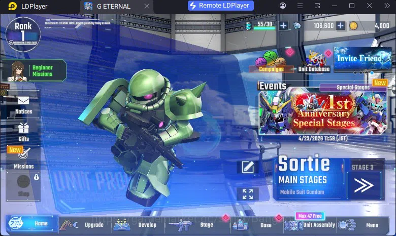 SD Gundam G Generation ETERNAL Accounts Global Rank 1 | FreshStory | 106+K Diamond, Selector Banner On, 8Gundam SSR+ 1Supp 7