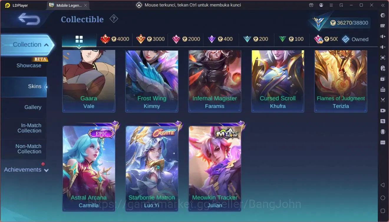 Mobile Legends: Bang Bang Accounts Global|Hero 112|Skin 175|Expert|Meowkin Julian|Spo image 11