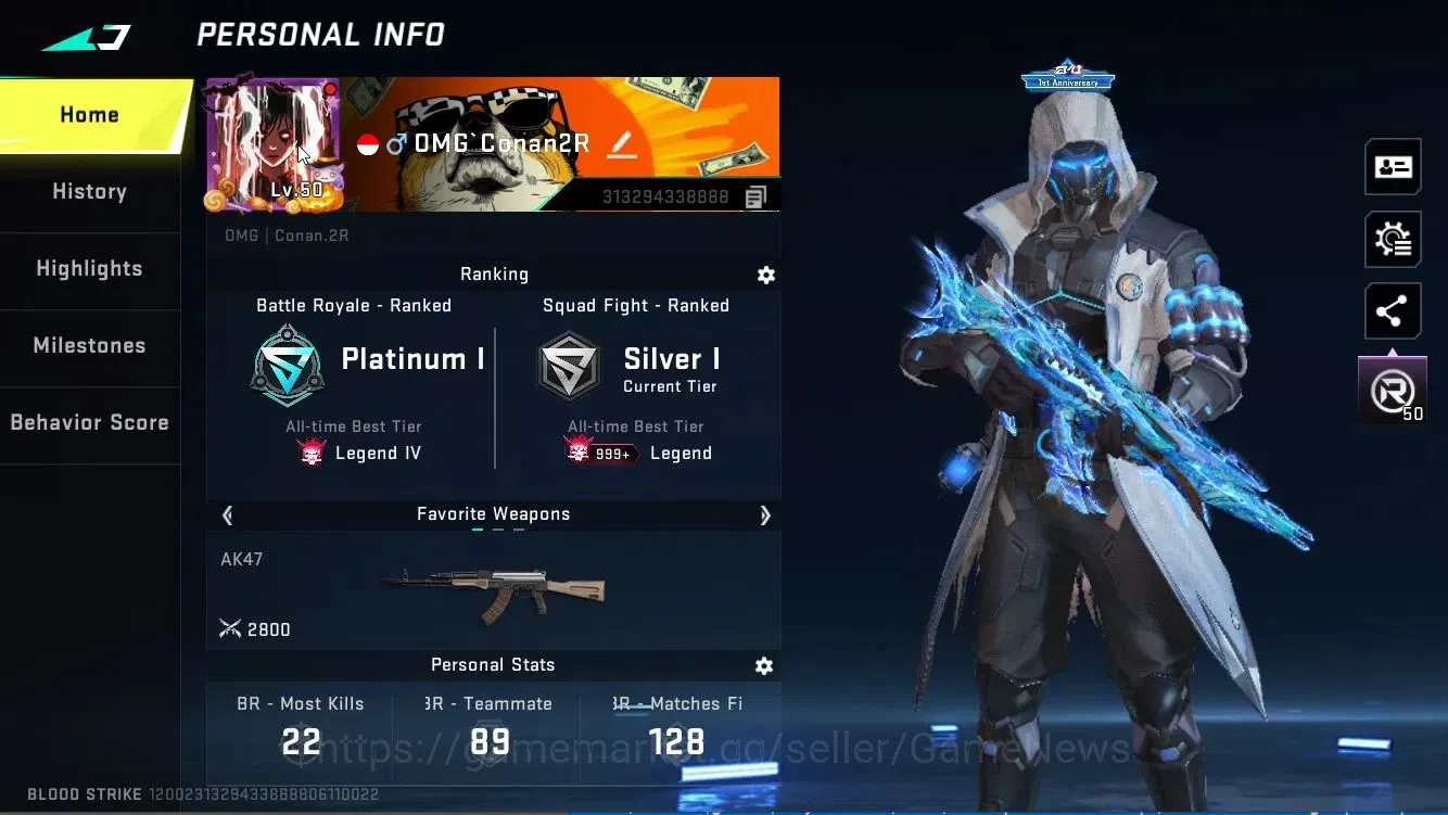 Blood Strike Accounts ASIA|ETERNAL AK47|Collab BLEACH[Byakuya]+AOT[KAG6, image 2