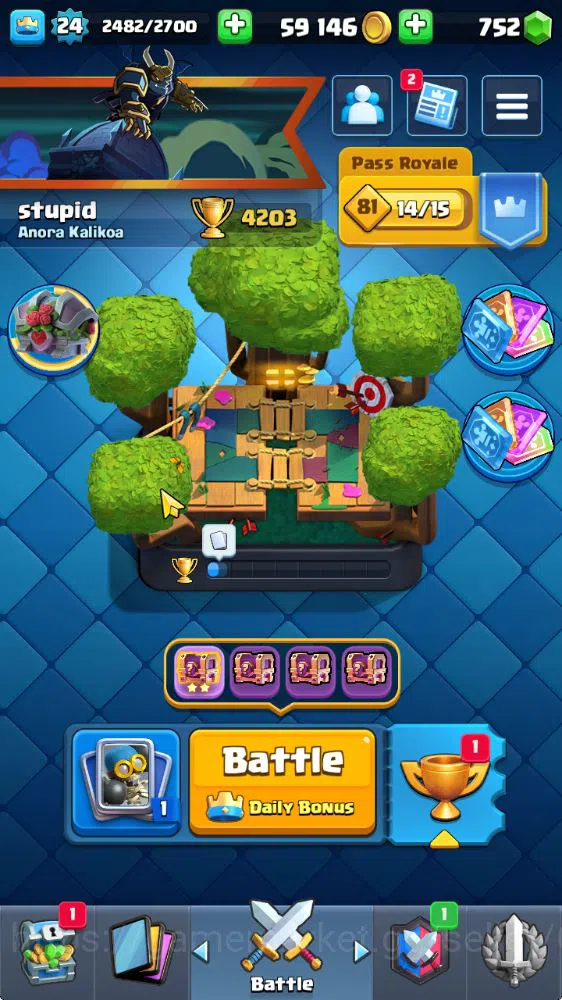Clash Royale Accounts Midgame Lv 24|Trophy 4203|KTL 9|Limited Skin|Card 77| 3 EVO 4 Legendary 20 Epic 26 Rare 27 Common|Take