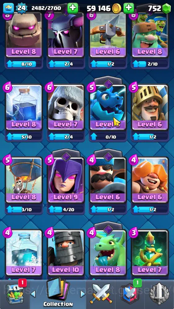 Clash Royale Accounts Midgame Lv 24|Trophy 4203|KTL 9|Limited Skin|Card 77| 3 EVO 4 Legendary 20 Epic 26 Rare 27 Common|Take 12