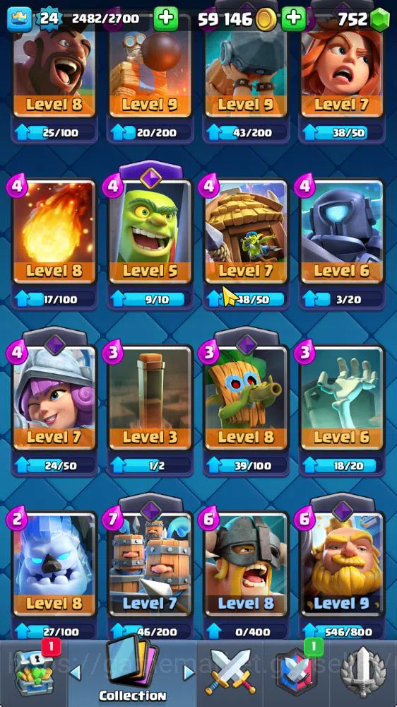 Clash Royale Accounts Midgame Lv 24|Trophy 4203|KTL 9|Limited Skin|Card 77| 3 EVO 4 Legendary 20 Epic 26 Rare 27 Common|Take 14