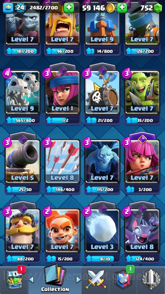 Clash Royale Accounts Midgame Lv 24|Trophy 4203|KTL 9|Limited Skin|Card 77| 3 EVO 4 Legendary 20 Epic 26 Rare 27 Common|Take 15