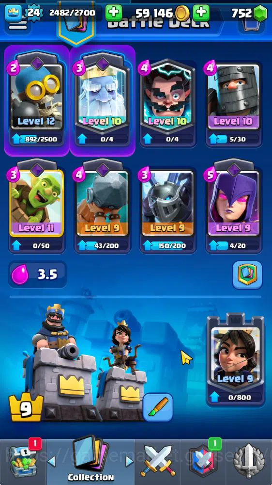 Clash Royale Accounts Midgame Lv 24|Trophy 4203|KTL 9|Limited Skin|Card 77| 3 EVO 4 Legendary 20 Epic 26 Rare 27 Common|Take 4