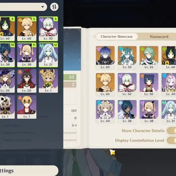 Genshin Impact Accounts Starter Asia|AR 35|3 Limited|Vodyanitsa,Baizhu,Flins|1 (*5 Weapon)|1 Standard (Tighnari)|Male