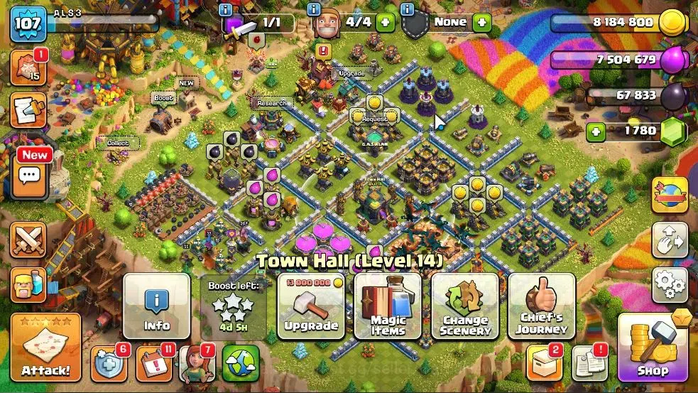 Clash of Clans Accounts LV 107|TH 14-BH 6|HH 8|BK 53,AQ 55,GW 29,MP 37,RC image 1