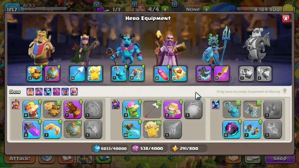Clash of Clans Accounts LV 107|TH 14-BH 6|HH 8|BK 53,AQ 55,GW 29,MP 37,RC image 10