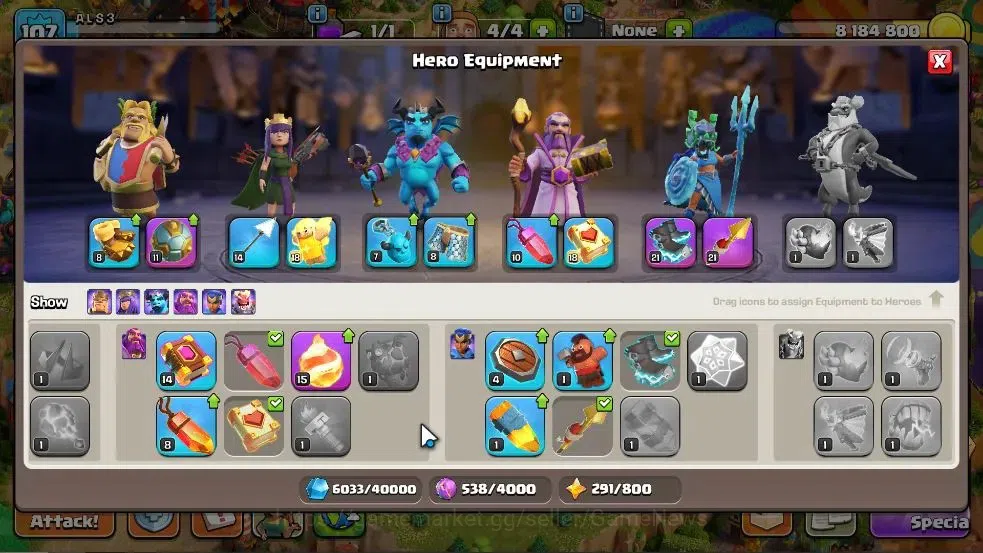 Clash of Clans Accounts LV 107|TH 14-BH 6|HH 8|BK 53,AQ 55,GW 29,MP 37,RC image 11