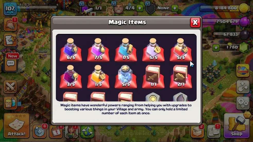 Clash of Clans Accounts LV 107|TH 14-BH 6|HH 8|BK 53,AQ 55,GW 29,MP 37,RC image 2