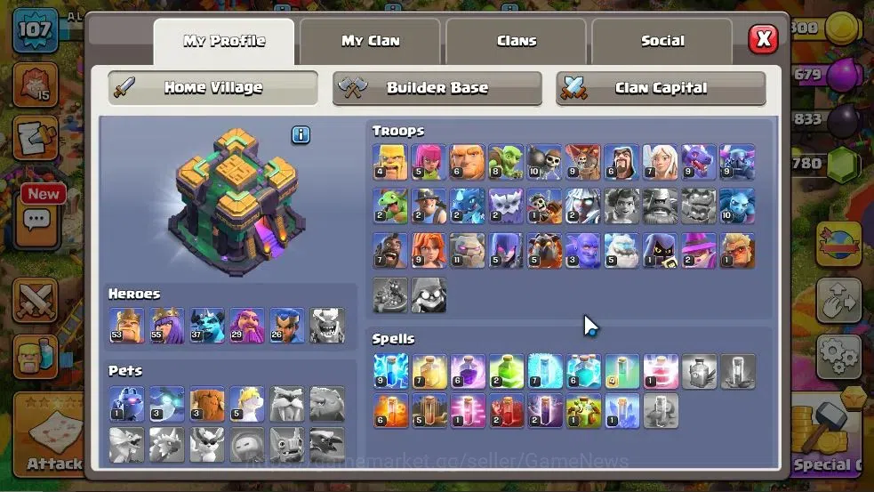 Clash of Clans Accounts LV 107|TH 14-BH 6|HH 8|BK 53,AQ 55,GW 29,MP 37,RC image 5