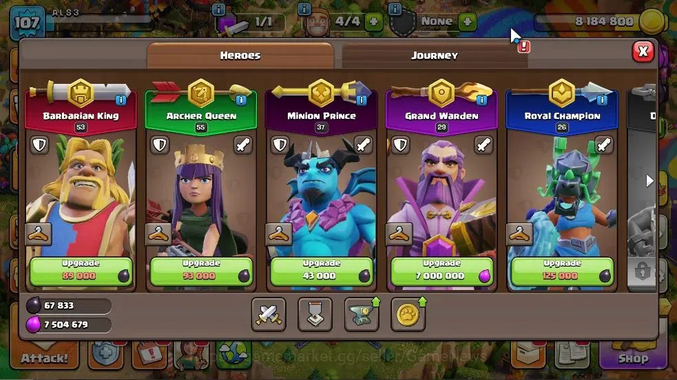 Clash of Clans Accounts LV 107|TH 14-BH 6|HH 8|BK 53,AQ 55,GW 29,MP 37,RC image 9