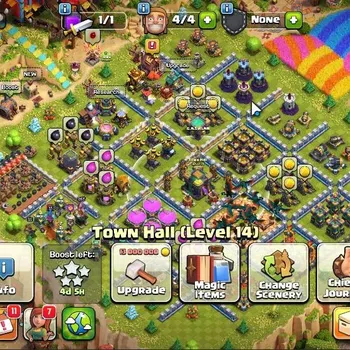 Clash of Clans High-End LV 107|TH 14-BH 6|HH 8|BK 53,AQ 55,GW 29,MP 37,RC  image 1
