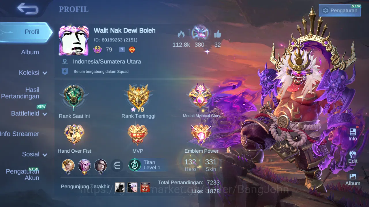Hero 132 Skin 331 | Legend Franco | Aspirant Angela | Prime Yuzhong | Luckybox Eudora, Karrie, Check ss ML1253B Mobile Legends: Bang Bang Others Hero 132 Skin 331 | Legend Franco | Aspirant Angel image 1