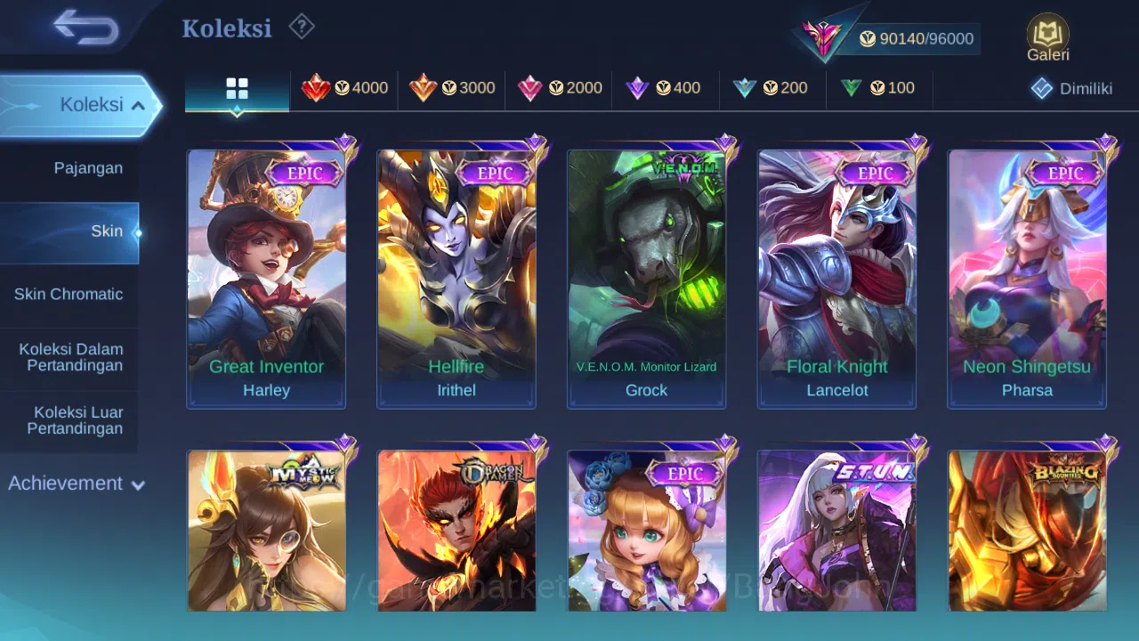 Mobile Legends: Bang Bang Accounts Others Hero 132 Skin 331 | Legend Franco | Aspirant Angela | Prime Yuzhong | Luckybox 10