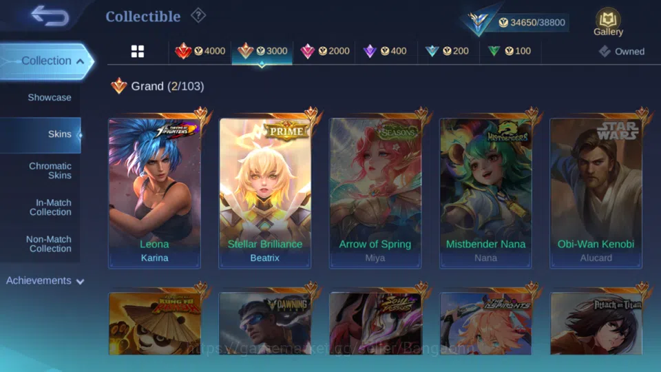 Mobile Legends: Bang Bang Accounts Hero 82 | skin 125 | magic core 54 wr 53 % kof kar image 4