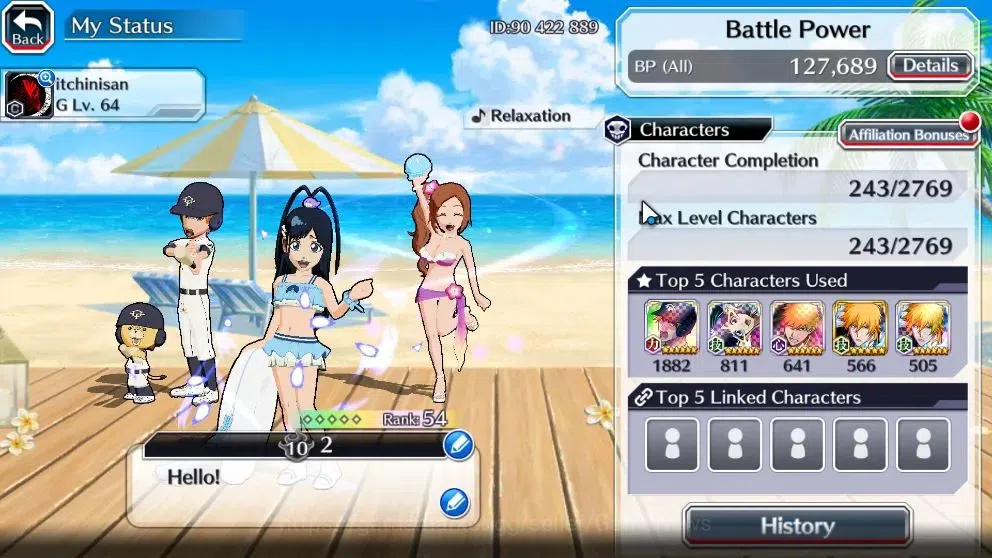 Bleach: Brave Souls Accounts Starter [GLOBAL]7K Orbs|Fresh All Story|Dream Team Ichigo,SwimSuit26 Gisele,Orihime,TYBW25 3