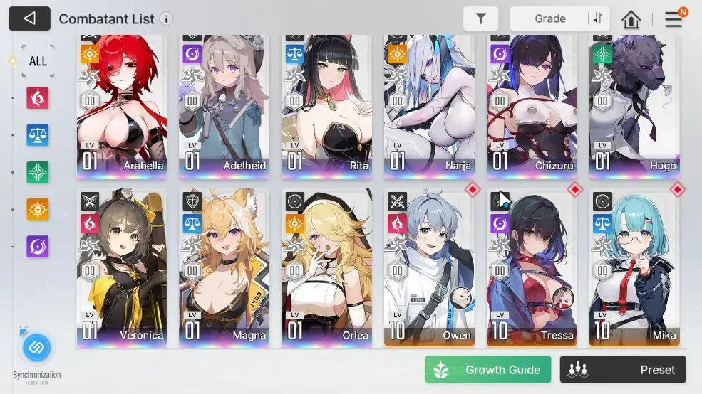 Chaos Zero Nightmare Accounts GLOBAL|Lv55|9 SSR(ArabellaM1,Adelheid,Rita,Narja,Chizuru,Hugo,Veronica,OrleaM1,etc) 1 1
