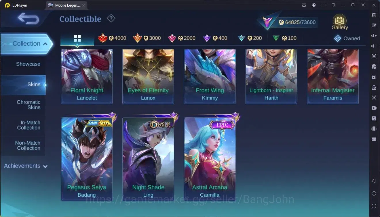 Mobile Legends: Bang Bang Accounts Collector Global |Hero 132|Skin 259|Renowned|KOF Karina|Sanrio Floryn|AOT Fanny|CC 13