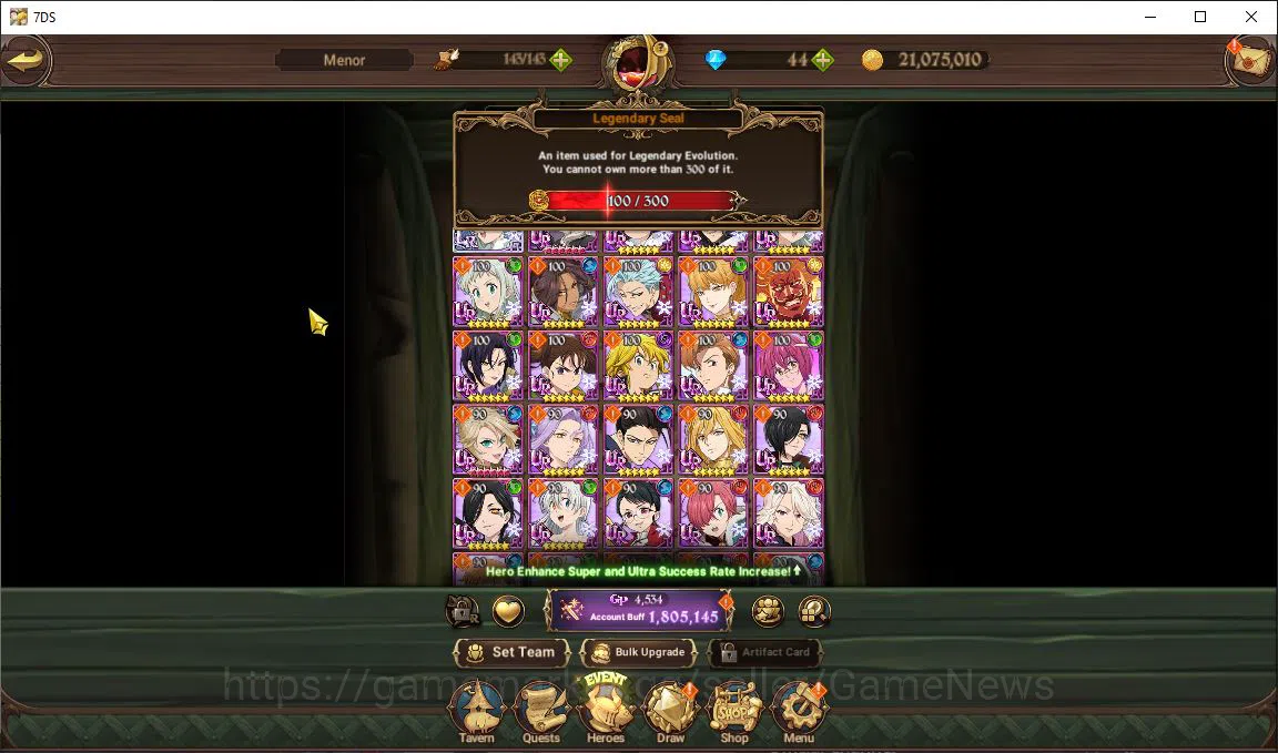 The Seven Deadly Sins: Grand Cross Accounts Starter Global|1,8M CC|Starter Ch 5|100 LS|1 LR+6 5