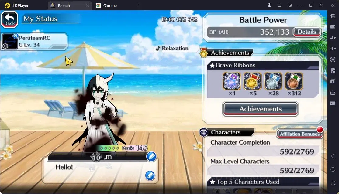 Bleach: Brave Souls Accounts High-End Global | 30.3K Orb+Story Part22 C533|Aizen 6TH Aniv,Byakuya FierceB,Ulquiora 2