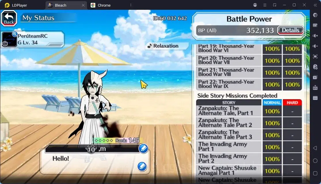 Bleach: Brave Souls Accounts High-End Global | 30.3K Orb+Story Part22 C533|Aizen 6TH Aniv,Byakuya FierceB,Ulquiora 5