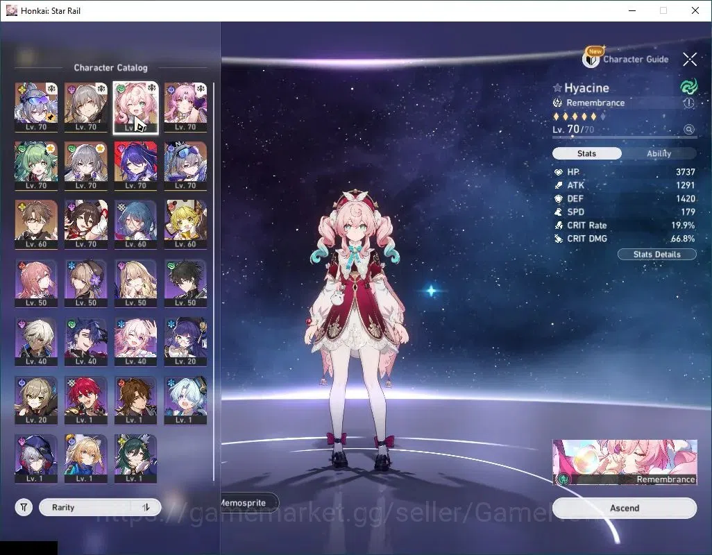 Honkai Star Rail Accounts Mid Game Asia|TL 59|5 Limited|(Silver Wolf 999,Hyacine)+Sign,Huohuo,Acheron,Fu Xuan|MC Female|Take 4