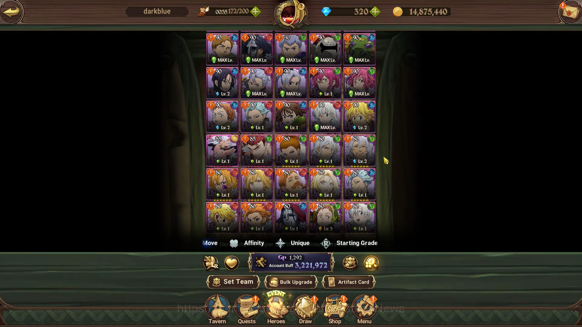 The Seven Deadly Sins: Grand Cross Accounts Midgame Global|3,2M CC|320 DM+100 LS|2 8
