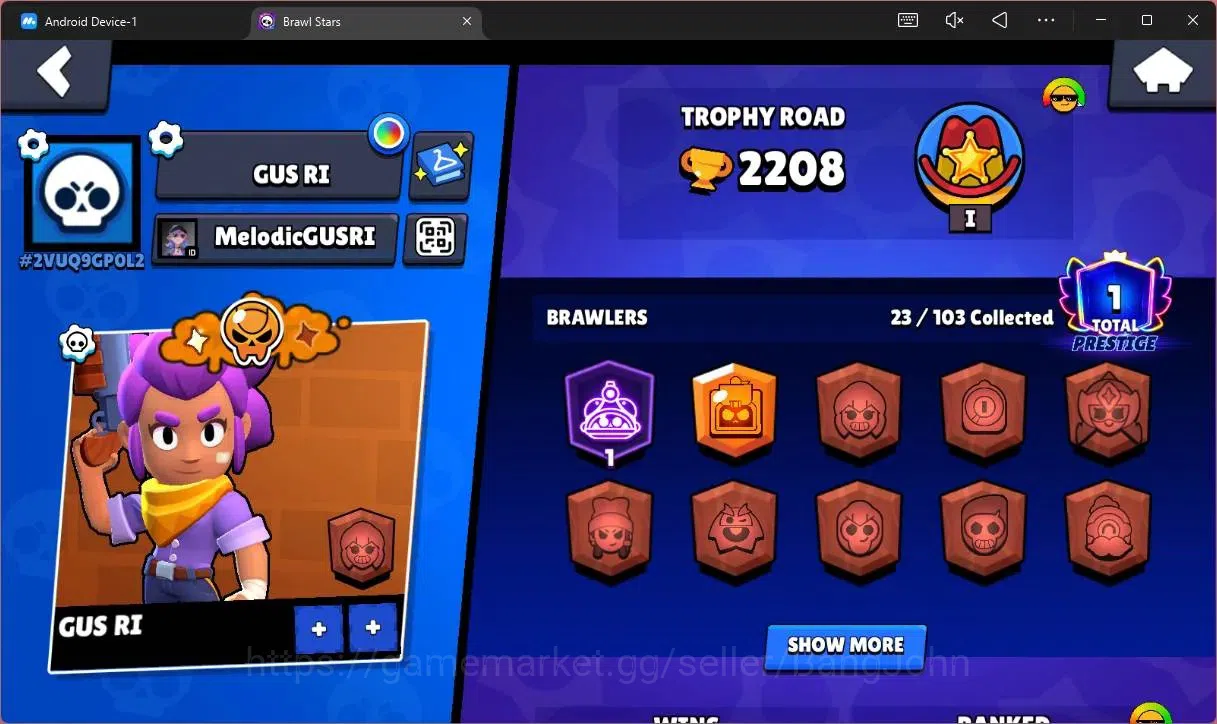 Brawl Stars Accounts Global |2208 Trophy|23 Brawler|1 Max Hypercharge(G image 2