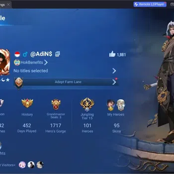 Honor of Kings Accounts Rare Skin Global | 101H 95S | 1 Legend| 1 Lny| GM Gan&Mo| 16 Epic| KWC 2025| 1 Event Exclusive| 1
