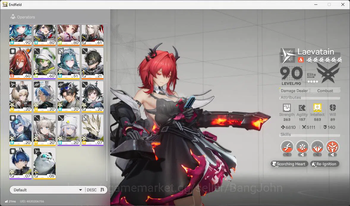 Arknights: Endfield Accounts ASIA |Lv 55|3 limit|Laevatain+sign,Gilberta,Tangta image 5