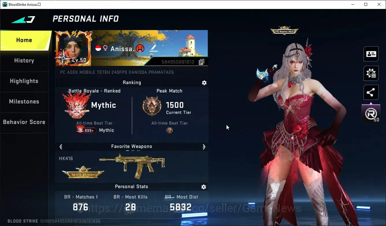 Blood Strike Accounts ASIA|ETERNAL DEagle+MELEE TalonKnife,Collab TOKREV image 2