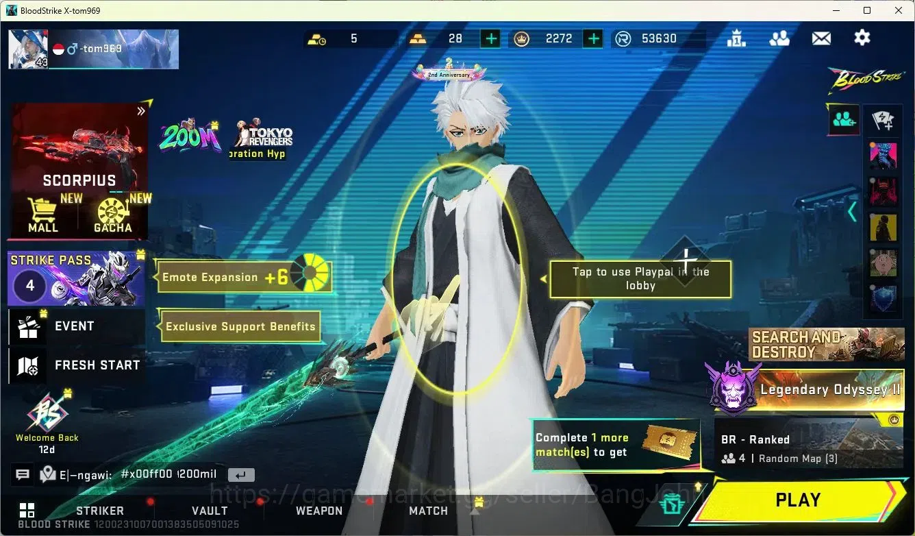 Blood Strike Accounts Collab Skin ASIA | Collab MCX-EVA-00 | 3 Limited Skins | 10 Legendary Skins | Ultra 1