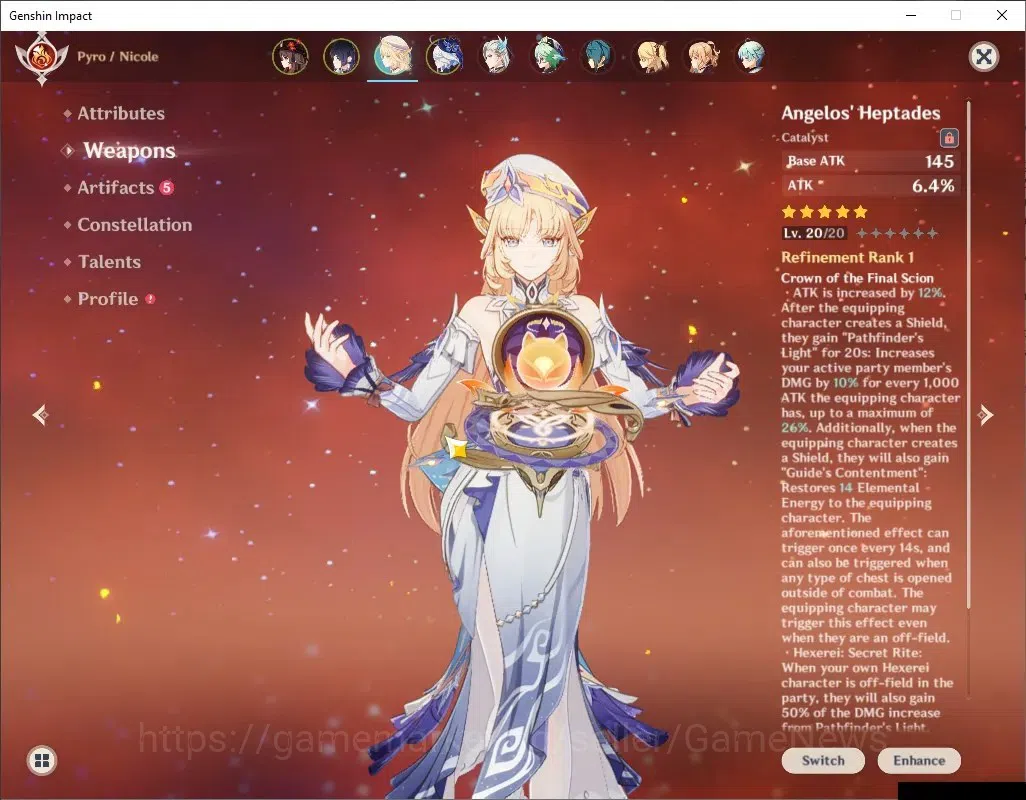 Genshin Impact Accounts ASIA |AR 56 |5 Limited + 3 (*5Weapon) |[Yelan,Nico image 11