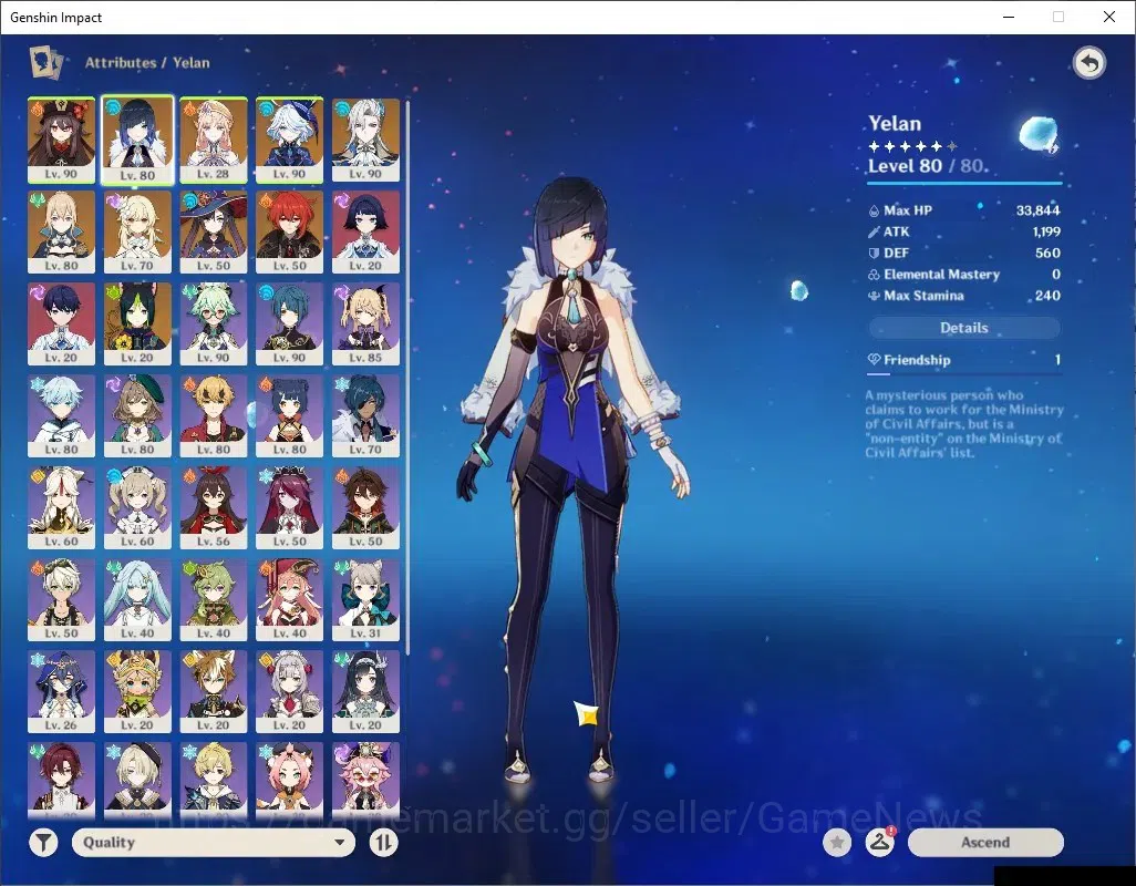 Genshin Impact Accounts ASIA |AR 56 |5 Limited + 3 (*5Weapon) |[Yelan,Nico image 4